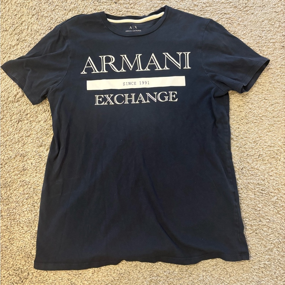 Armani Exchange Men's Navy T-Shirt